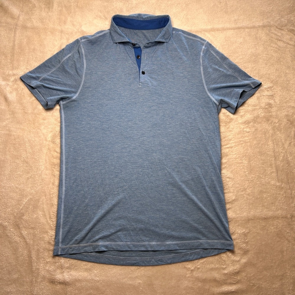 Lululemon Polo Shirt Mens L Blue Performance Athletic Golf Casual